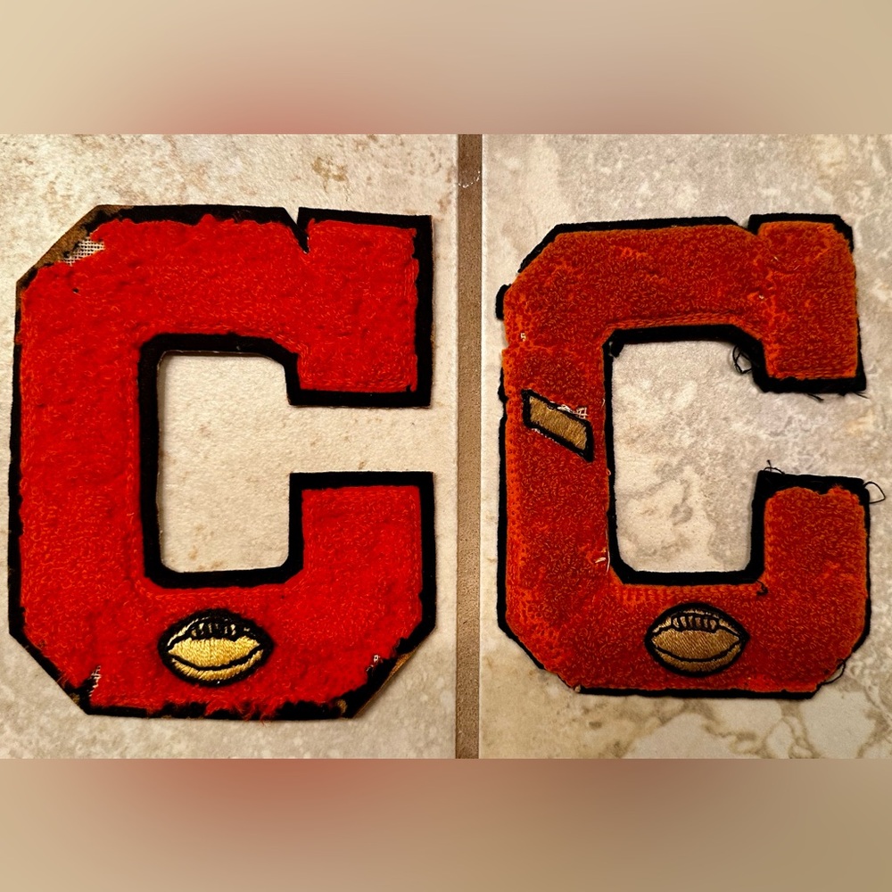 Vintage (2) Varsity Football Letters “C”. Great for props, movies, collectors.